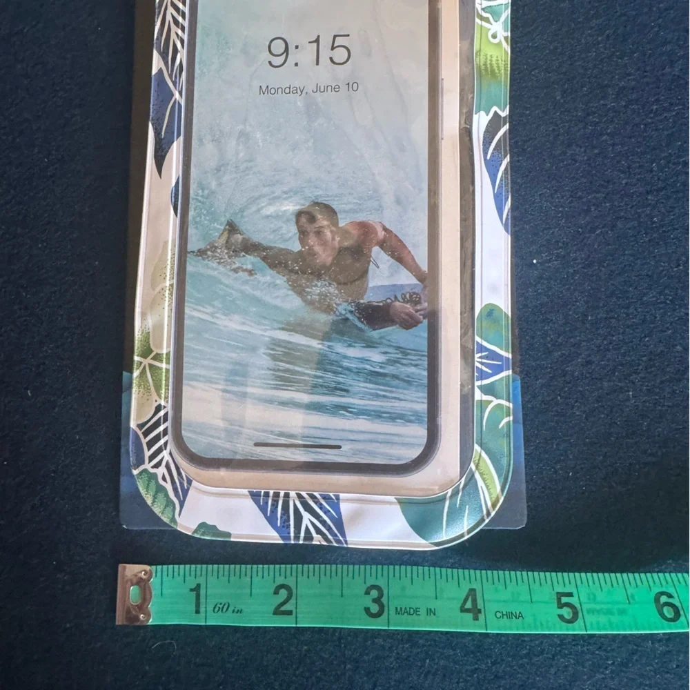 Hurley Blue &green tropical Waterproof Phone Case W/ removable lanyard:cute/safe